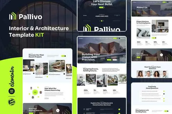 pallivo interior architecture elementor template kit 1