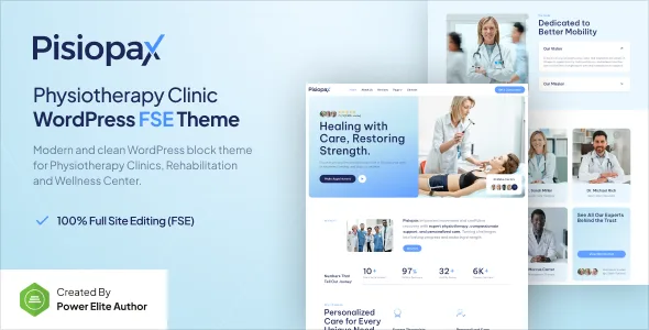 pisiopax physiotherapy clinic gutenverse fse wordpress block theme 1