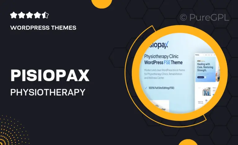pisiopax physiotherapy clinic gutenverse fse wordpress block theme