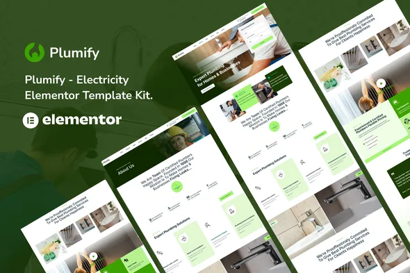 plumify plumber service elementor template kit 1