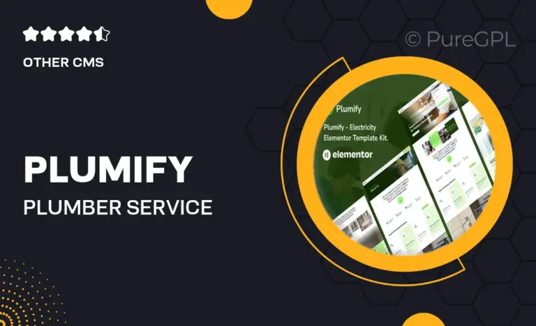 plumify plumber service elementor template kit