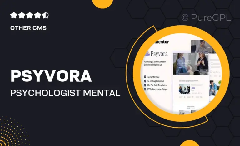 psyvora psychologist mental health elementor template kit