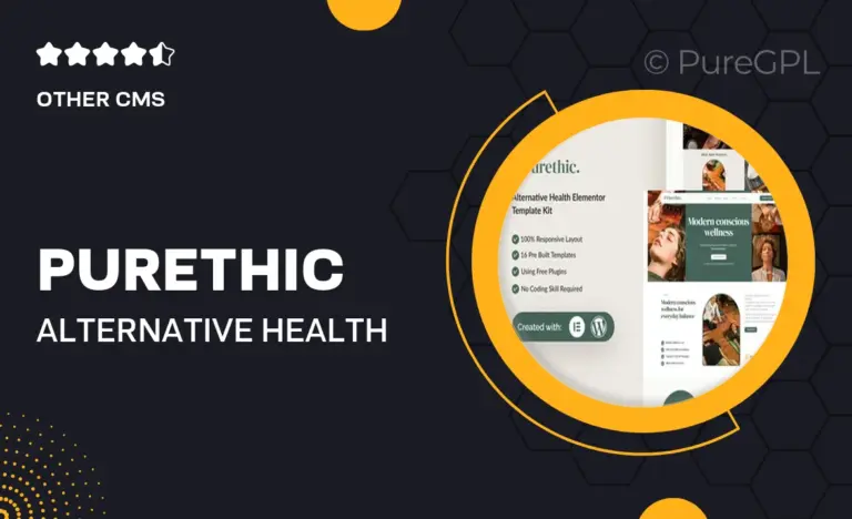 purethic alternative health elementor template kit