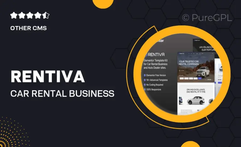 rentiva car rental business auto dealer elementor template kit