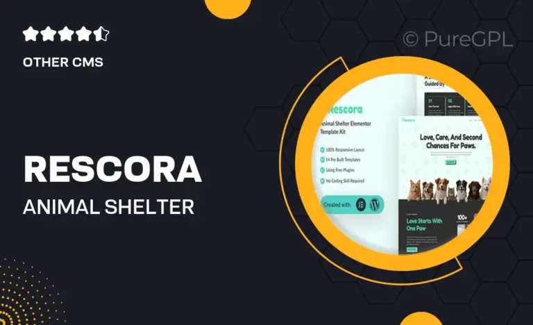 rescora animal shelter elementor template kit