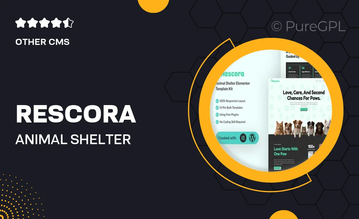 Rescora – Animal Shelter Elementor Template Kit