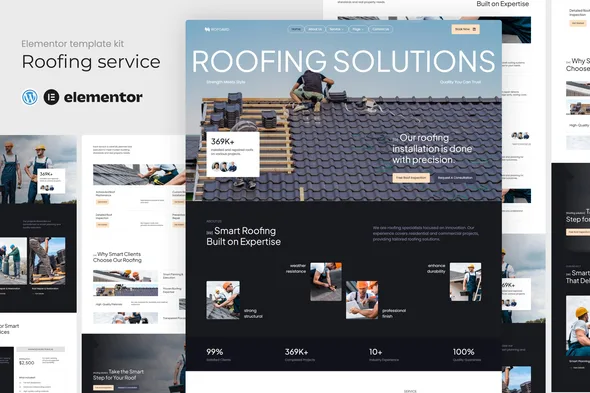 rofgard roofing services elementor template kit 1