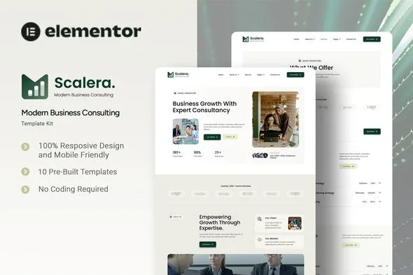 scalera modern business consulting elementor template kit 1