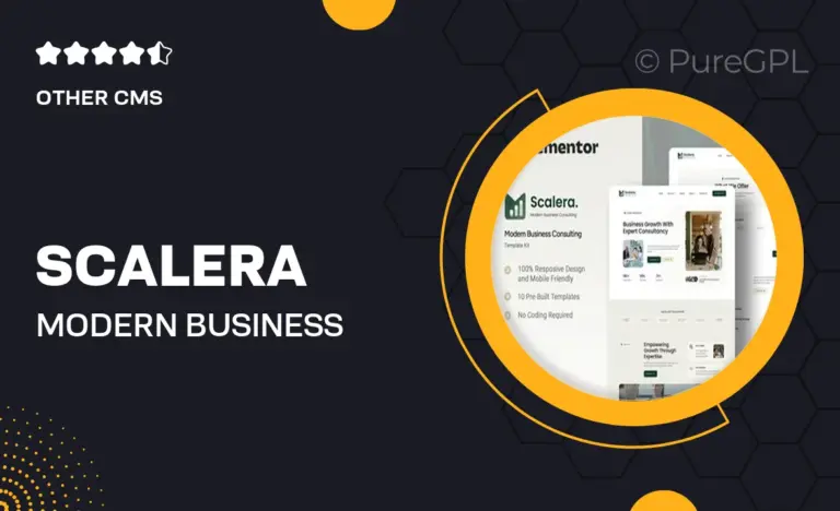 scalera modern business consulting elementor template kit