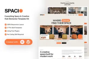 Spacio – Coworking Space & Creative Hub Elementor Template Kit