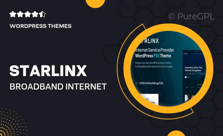 starlinx broadband internet service provider fse wordpress theme