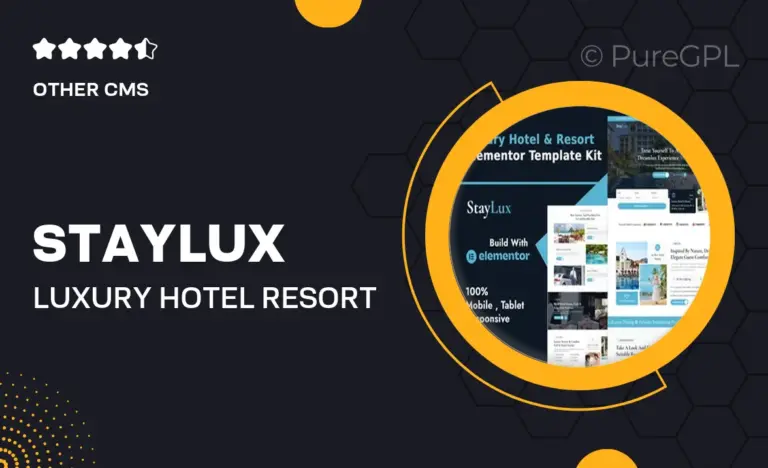 staylux luxury hotel resort elementor template kit