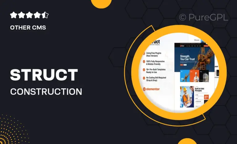 struct construction elementor template kit