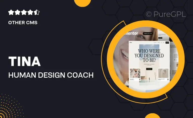 tina human design coach elementor pro template kit