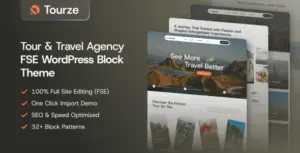 Tourze – Tour & Travel Agency Gutenverse FSE WordPress Block Theme