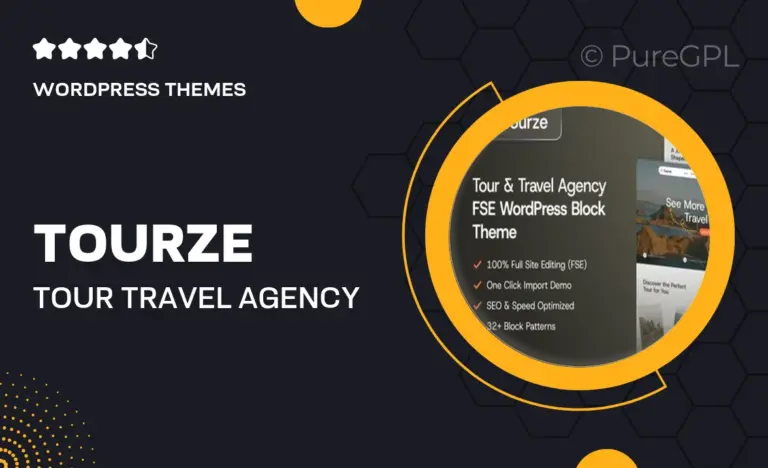 tourze tour travel agency gutenverse fse wordpress block theme