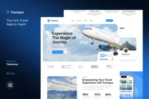 Travique – Tour & Travel Agency Agent Website Elementor Template Kits