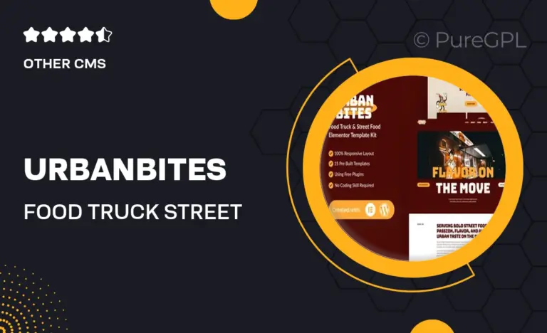 urbanbites food truck street food elementor template kit