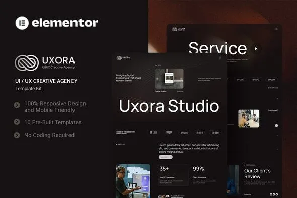 uxora ui ux creative agency elementor template kit 1
