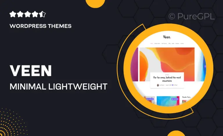 veen minimal lightweight blog for wordpress