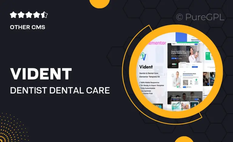 vident dentist dental care elementor template kit