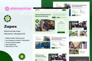 Zapex – Electrical Services Elementor Template Kit