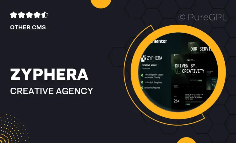 zyphera creative agency elementor template kit