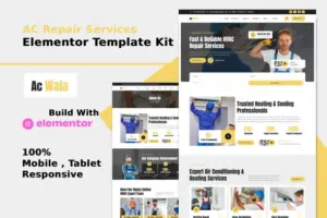 AcWala – Air Conditioner & HVAC Repair Elementor Template Kit