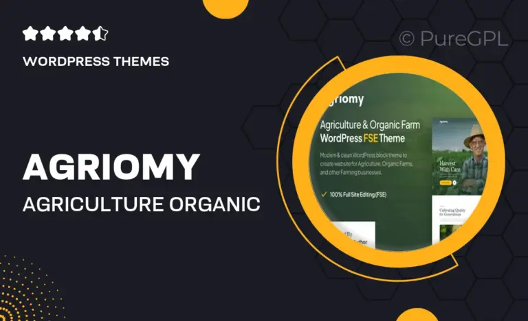 agriomy agriculture organic farm gutenverse fse wordpress block theme