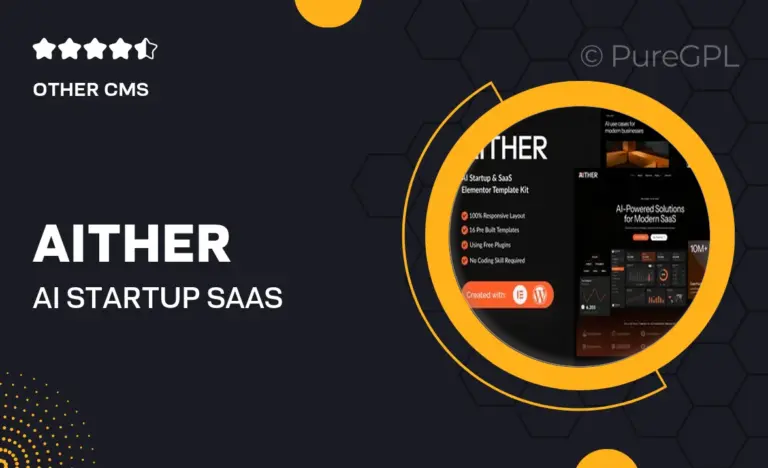 aither ai startup saas elementor template kit