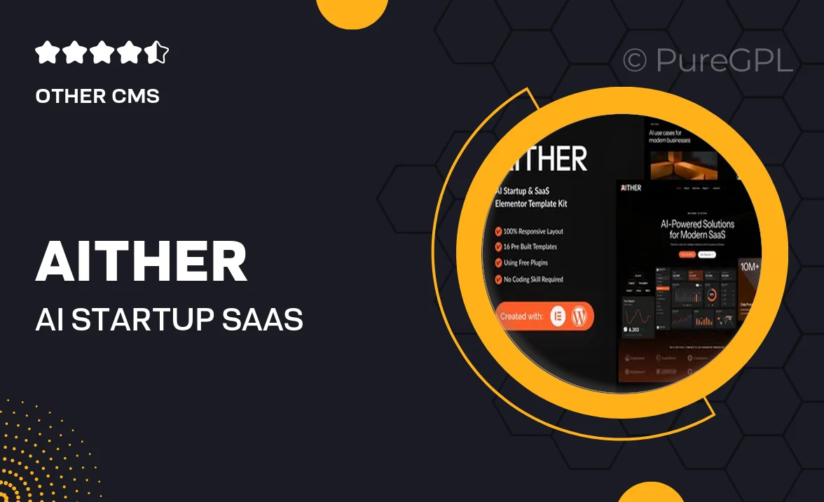Aither – AI Startup & SaaS Elementor Template Kit