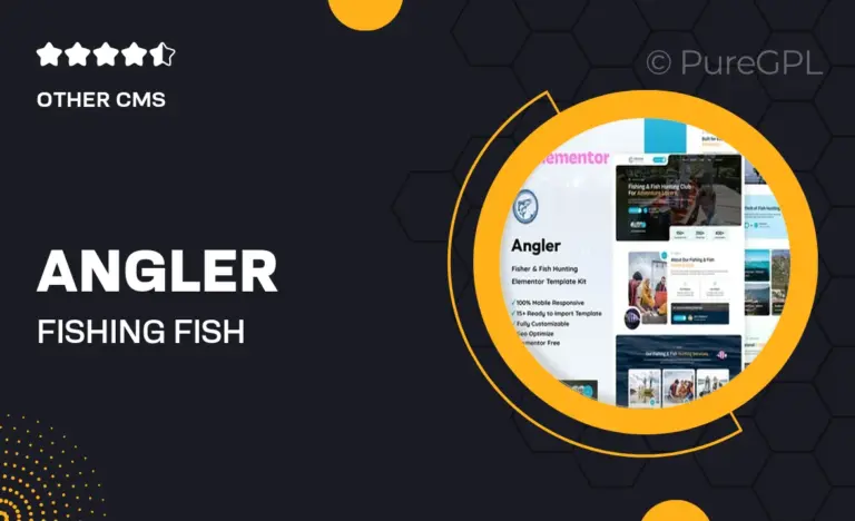 angler fishing fish hunting elementor template kit