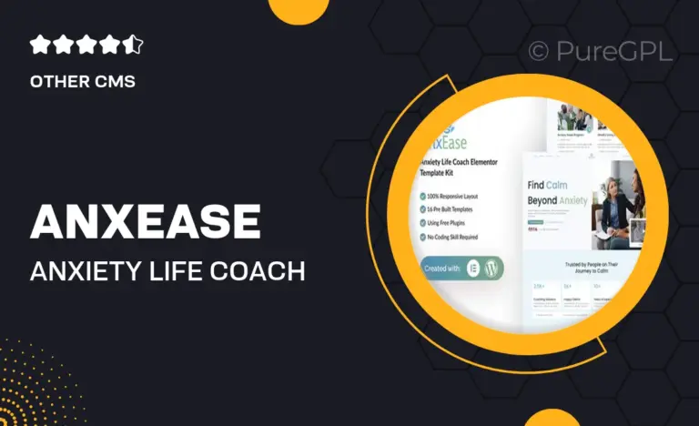 anxease anxiety life coach elementor template kit