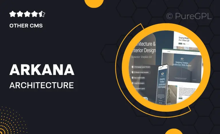 arkana architecture interior design elementor template kit