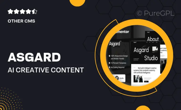 asgard ai creative content agency elementor template kit