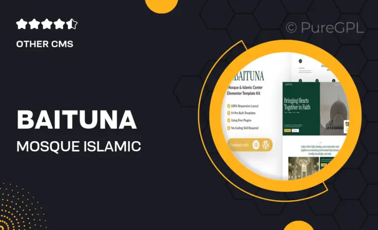 baituna mosque islamic center elementor template kit