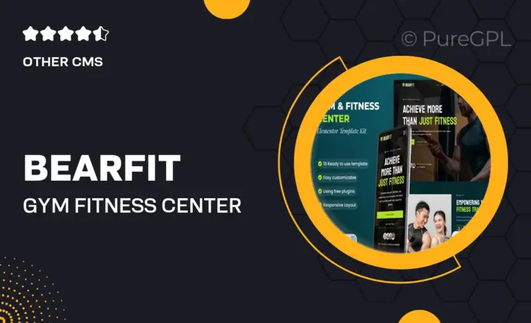 bearfit gym fitness center elementor template kit