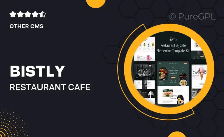 bistly restaurant cafe elementor template kit