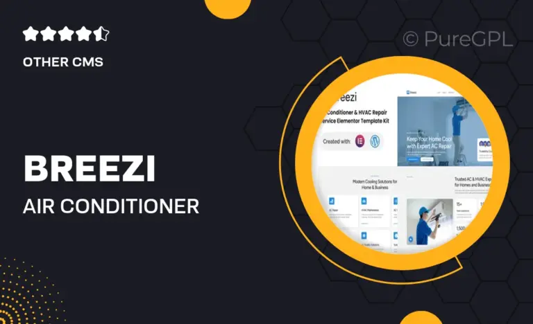 breezi air conditioner hvac repair service elementor template kit