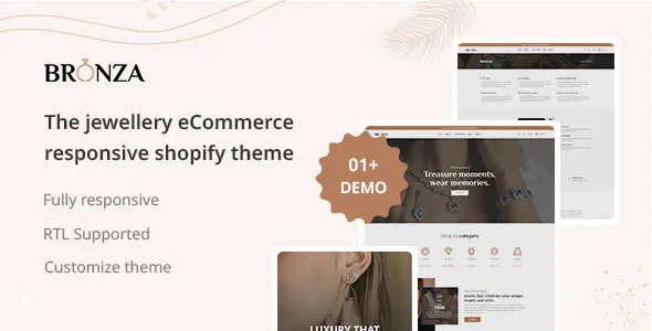 bronza jewellery ecommerce responsive shopify 20 theme