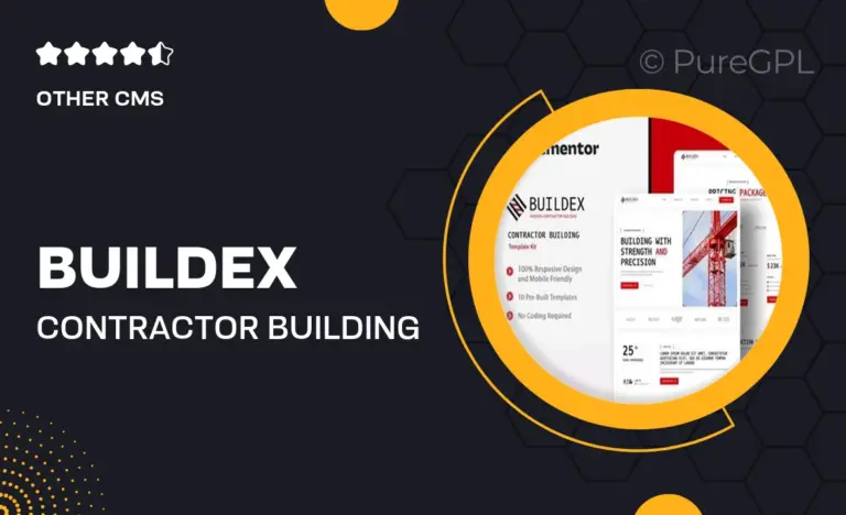 buildex contractor building elementor template kit