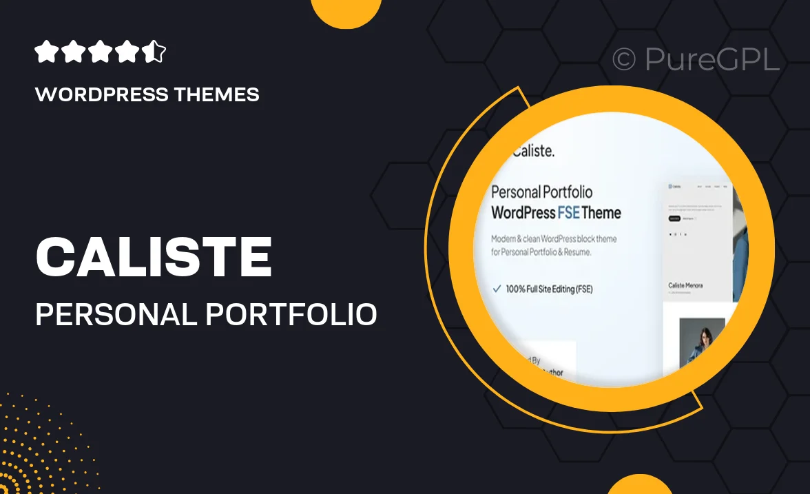 Caliste – Personal Portfolio CV & Resume Gutenverse FSE WordPress Block Theme
