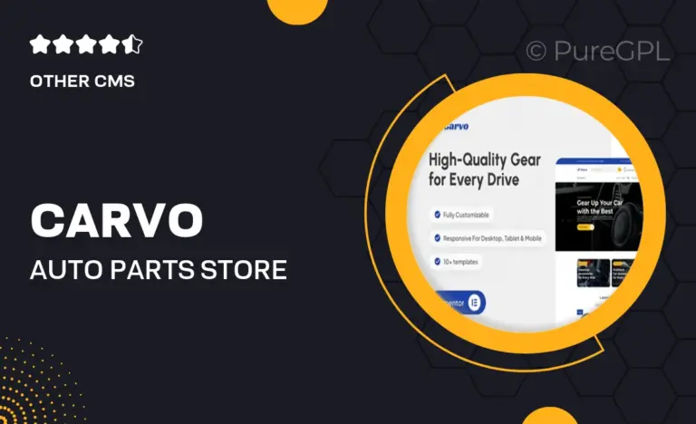 carvo auto parts store accessories elementor pro template kit
