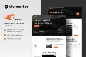 Carxeo – Modern Luxury Car Rental Elementor Template Kit
