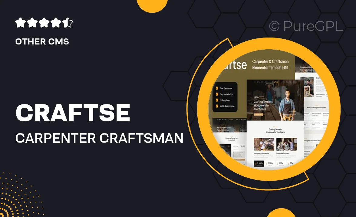 Craftse – Carpenter & Craftsman Elementor Template Kit