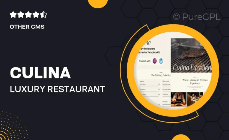 culina luxury restaurant elementor template kit