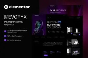 Devoryx – Developer Agency Elementor Template Kit