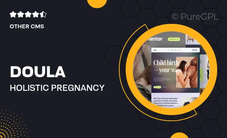 doula holistic pregnancy maternity coach postpartum care elementor template kit