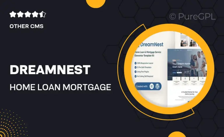dreamnest home loan mortgage elementor template kit