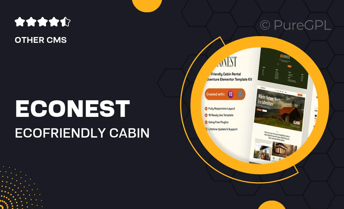 Econest – Eco-Friendly Cabin Rental Adventure Elementor Template Kit
